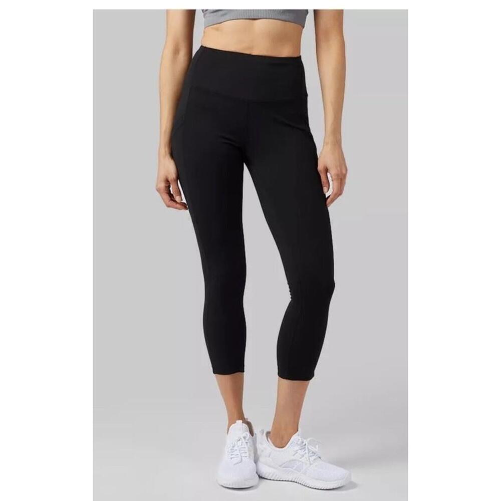 32 Degree Cool Women's High Waist Active 7/8 Leggins, Black, Large S9